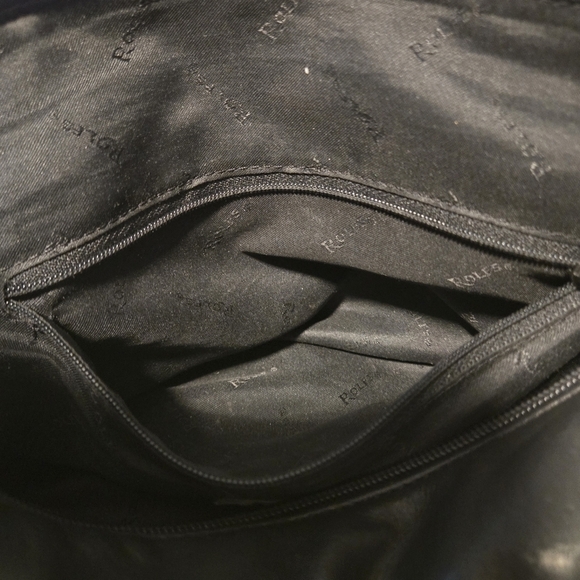 Rolfs Genuine Black Leather Handbag Vintage 90s Shoulder bag 9x12x4" - Picture 8 of 13